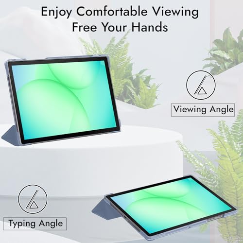 Image of Robustrion Cover for Samsung Galaxy Tab A11 Plus Cover Case 11 inch, Flip Cover Case for Samsung Galaxy Tab A11 Plus Cover /Tab A11+ Tablet Cover with Translucent Back - Blue Grey