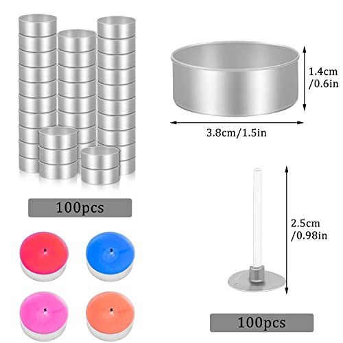 100 Pcs Aluminum Tea Lights Cups, Metal Tea Light Tins With 100 Pcs Candle Wicks Empty Candle Jars Candle Containers Candle Mold For Diy Candles Making Supplies #TOP1
