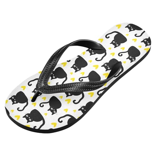 Burbuja Black Cats Flip Flops for Women Men, Soft Thong Sandals Rubber Slippers for Pool Beach Essentials2