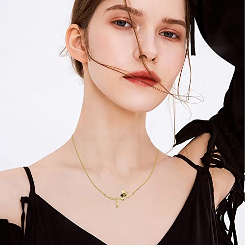 CUOKA MIRACLE Bee Necklaces for Women 925 Sterling Silver Honey Bee Pendant Necklace Animal Jewelry Lovely Gift for Friends Lover Wife3