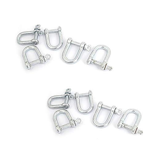 LDEXIN 10pcs M6 6mm/0.25" Carbon Steel European Style Screw Pin Chain D-Ring Shackle