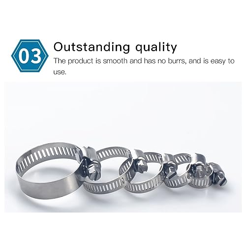 Abrazaderas para mangueras ajustables 13-19mm juego de acero inoxidable de 5 piezas 5