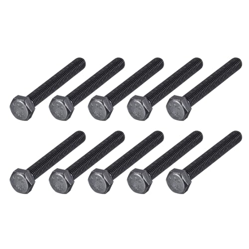 Image of METALLIXITY Hex Bolts (M8-1.25x60mm) 10Pcs, 8.8 Grade Carbon Steel Fully Threaded Black Oxide, Coarse Thread UNC Hex Head Screw Bolt - for Furniture Repair