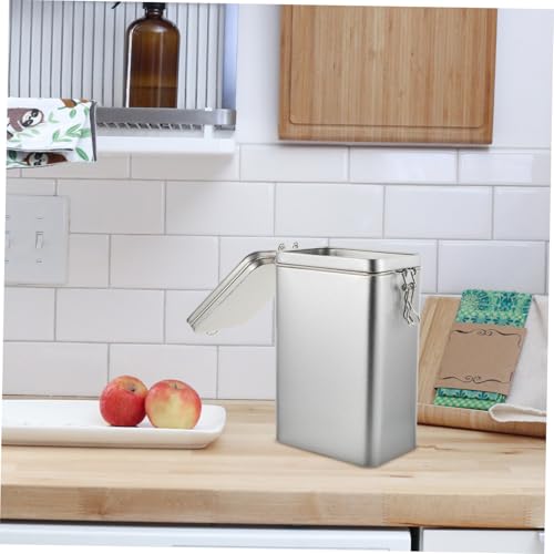 Recipiente hermético café especias caja metálica rectangular con tapa 8