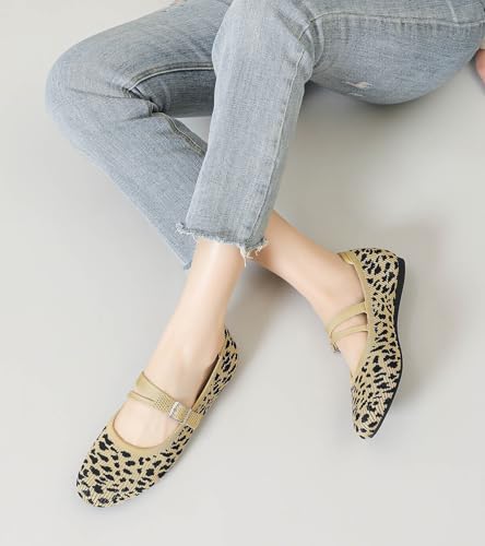 Image of Mesh Ballet Flats Shoes for Women Comfortable Studded Mary Jane Shoes Ballerina Buckle Strap Business Office Work Dress Shoes