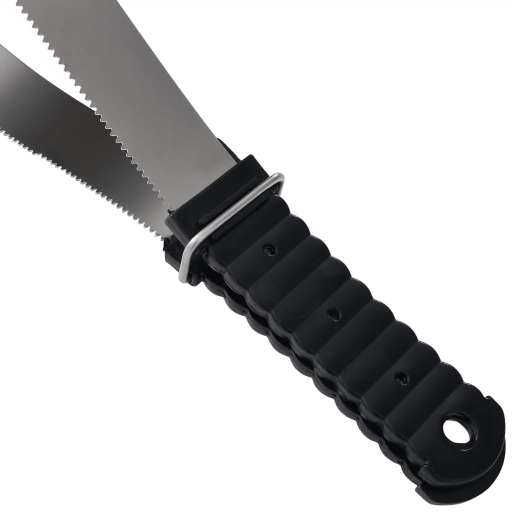 Schweißmesser Doppelseitig aus Edelstahl mit rutschfestem Griff 32x10,5 cm für Pferdepflege, Schmutzentfernung, Fellwechsel, Putzhandschuh Ersatz