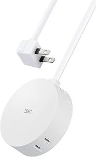 エレコム 電源タップ 見せるインテリア roo't(ルオット) 丸型 4個口 2.5m ホワイト AVT-D4-2425WH