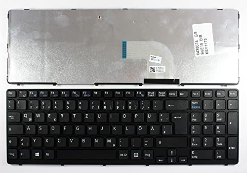 Clavier PC portable pour Sony Vaio SVE1511K1EW Power4Laptops noir cadre noir