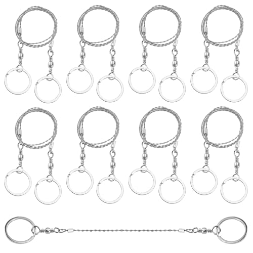 NOVWANG 9 peças de serra de fio de sobrevivência, serra de cabo de aço inoxidável, serra de corda de