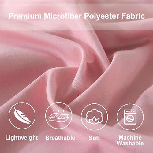 DOWNCOOL Full Size Comforter Sets, 7Pcs Full Size Bedding Sets Pink, All Season Down Alternative Bedding Comforter Sets with Comforter, Flat Sheet, Fitted Sheet, 2 Pillow Shams & 2 Pillowcases