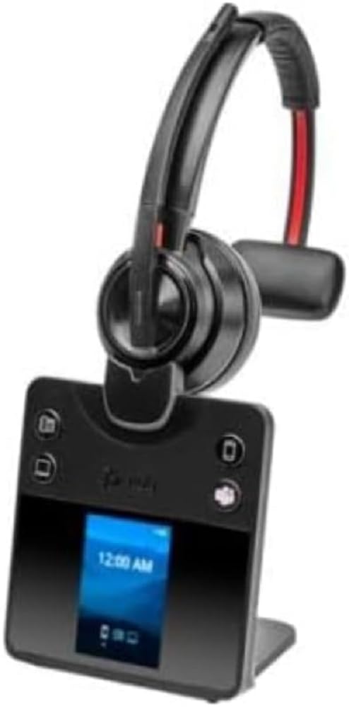 Poly Savi 8410 Office - Savi 8400 Series - Casque - on-Ear - DECT/Bluetooth - sans Fil - Noir - Certifié pour Microsoft Teams