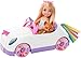 Barbie Chelsea Toy Car Set with Unicorn Theme, Blonde Small Doll in Removable Skirt, Pet Puppy, Sticker Sheet & Accessories