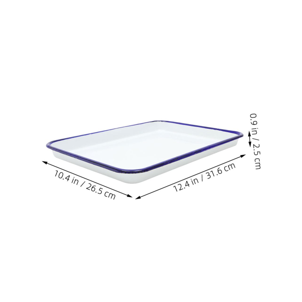 BRIGHTFUFU Enamel Baking Pan for Pizza Retro Design Reusable Washable Oven Tray Non Stick Surface Heat Resistant for Restaurants Home Cooking