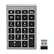 Kabelloser Ziffernblock, 22 Tasten, USB-Plug-and-Play, 80 Stunden Nutzungsdauer, Scherenfuß-Design, Kompatibel mitXP, Vista, 7/8/10 (Eisengrau)