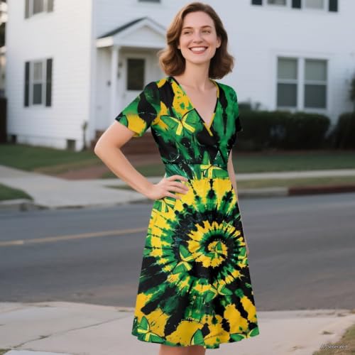 Image of Women's Summer Dresses Short Sleeve Formal Dresses with Pockets | Lightweight Quick‑Dry Soft Comfortable 2026 Fashion Dresses Loose Plus‑Size High‑Waisted