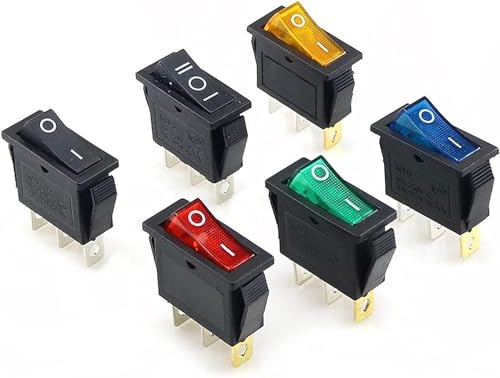 Interrupteur à bascule KCD3 robuste 2 positions 250V avec finition lumineuse jaune