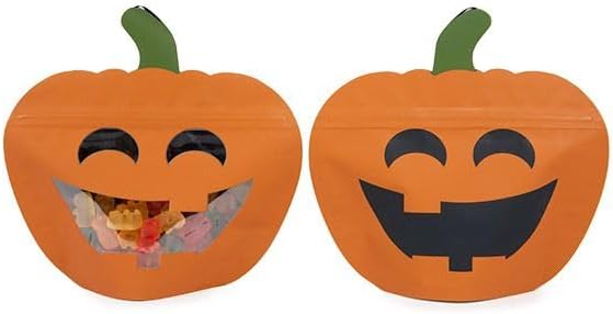 Miniatura 5 de ClearBags Jack-o-Lantern SP7JZA - Bolsas con forma de farol, 7 38 x 3 x 7 12, bolsas de recuerdos de fiesta de Halloween para niños, juguetes, bolsa