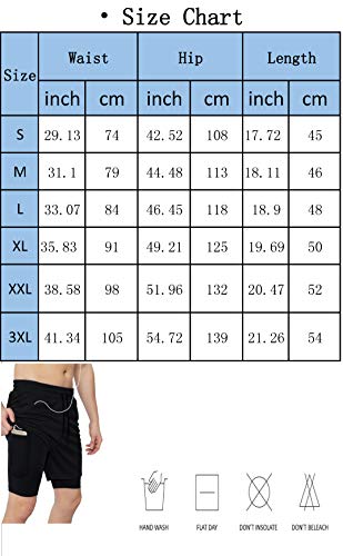 image for Yidarton Men's Sports Shorts 2-in-1 Running Gym Workout Quick Drying B