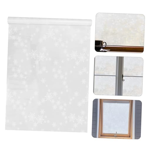 Película adhesiva opaca para ventana con diseño copo de nieve miniatura 2