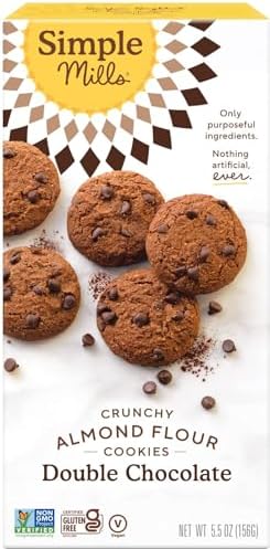 Simple Mills Crunchy Almond Flour Cookies, Double Choc Chip, 1pk, 5.5oz