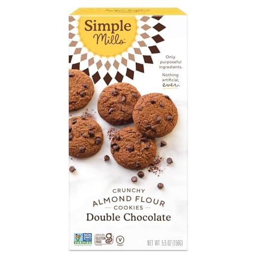 Simple Mills Almond Flour Crunchy Cookies, Double Chocolate Chip - Gluten Free, Vegan, Healthy Snacks, Made with Organic Coconut Oil, 5.5 Ounce (Pack of 1)