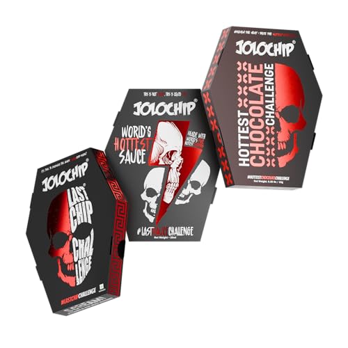 Image of JOLOCHIP World's Hottest Chip (5g), World's Hottest Chocolate (10g) & World's Hottest Sauce (20ml) Combo Pack | Ultimate Heat Challenge for Spice Lovers (CHIP + CHOCOLATE + SAUCE)