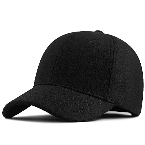 YTNKIV Grande casquette unisexe XXL surdimensionnée garde au chaud chapeau de baseball grande tête plus 60-65 cm, Noir , 8