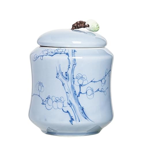 ENGENDER Tea Storage Jar Pure Hand-painted Tea Cans Ceramic Sealed Household Storage Container Jar
