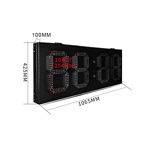 Cronómetro digital portátil para gimnasio y exterior, resistente a la intemperie, pantalla LED de 10 pulgadas en verde, formato 88.88, muestra hora y temperatura miniatura 3