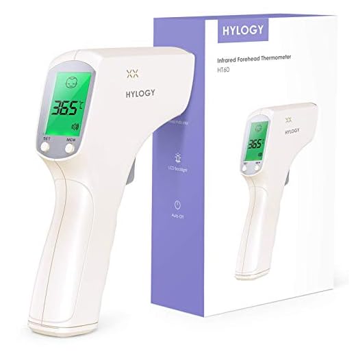 HYLOGY Termometro digital frente, termómetro sin contacto, termómetro médico con función de memoria, termómetro infrarrojo para el hogar, el hospital, la empresa y la escuela.