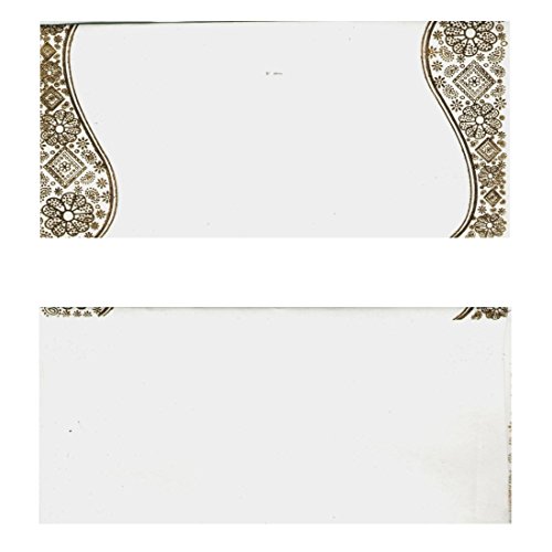 Indian Fancy Money Gift Diwali Shagun Envelopes Golden Border Design (10 Pack) Premium Quality Cash Cover for Christmas, Easter, Birthday, Anniversary, Indian Wedding Shaadi Gifting Envelopes.