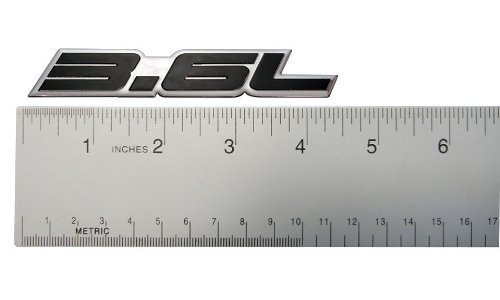 2 X (Pair/Set) 3.6L Liter Embossed Black On Highly Polished Silver Real Aluminum Auto Emblem Badge Nameplate For Chevy Chevrolet Impala Traverse Camaro Llt Lfx Vvt Gm General Motors Cadillac Xts Cts Srx Sts Ferrari 360 Audi Q7 Pontiac G8 Subaru Legacy Outback Tribeca #TOP1