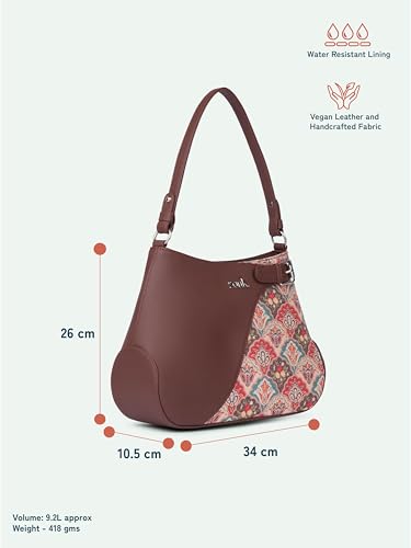 Image of ZOUK Ira Handbag | Stylish Women's Handbag | Luxury Shoulder Bag for Women | Trendy | Fancy Ladies Handbags | Small Purse for Events | Water-Resistant