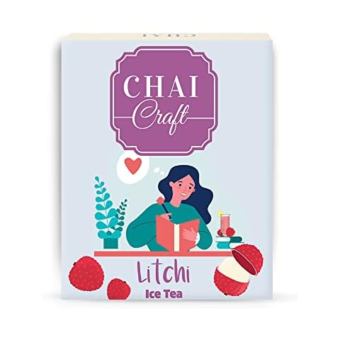 Chai Craft Instant Tea Premix - Litchi Ice Tea -Regular Sugar - (10 Sachets) 10 x 13 =130g| Litchi Ice Tea | Ready Mix Tea | Ice Tea | Flavoured Tea | Tea Mix Instant Sachets (Litchi) Cover