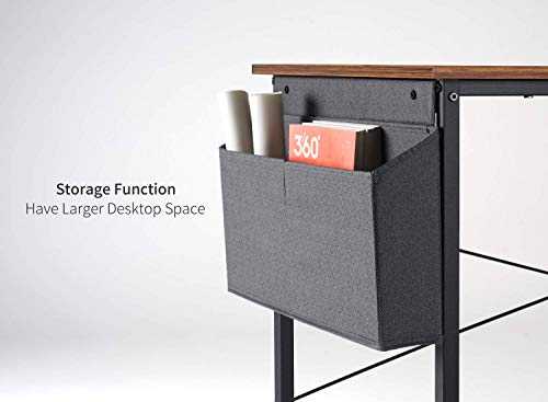 Image of Cubiker Computer Desk, Home Office Writing Study Desk, Modern Simple Style Laptop Table with Storage Bag (63.6, Rustic)