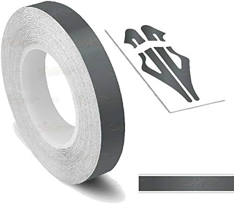 Cinta adhesiva de vinilo para carrocerías y piezas de vehículos, color gris oscuro, 3/8 pulgadas, raya de PIN de 32 pies de longitud para