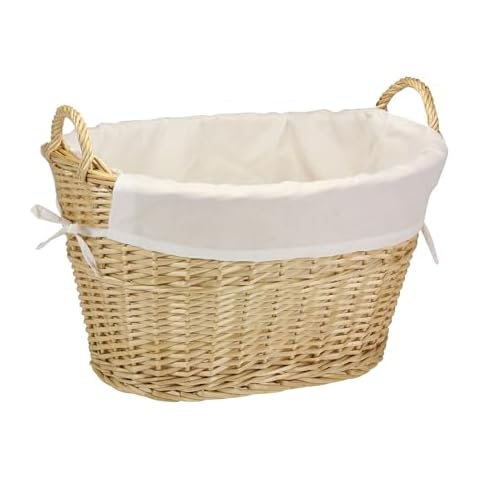Willow Wicker Laundry Basket with Handles and Liner Cover