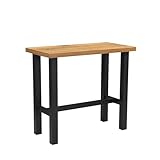 Bartisch Stehtisch LOTTE 120x60 cm Hoch &ndash; Esstisch Vintage Eiche & Metall Schwarz &ndash; Industrial Design K&uuml;chentisch hoch &ndash; Extrem Stabil durch 7,5 cm Beine &ndash; Robustes Gestell f&uuml;r Gastronomie & Zuhause