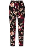  Hailys Damen Paperbag Sommer Hose 2-Pockets Floraler Print Bindegürtel schwarz beige pink