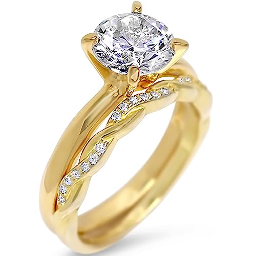 His Hers Wedding Ring Set Matching Black Titanium Gold Silver Rings for Her Him3