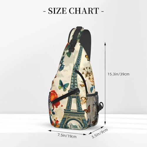 Morrales bandolera clásica con patrón Torre París unisex miniatura 3