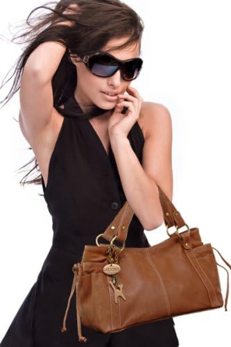 Borsa In Vera Pelle Catwalk Collection - Tote Con Ciondolo Gatto, Modello Bellstone - Foto 8