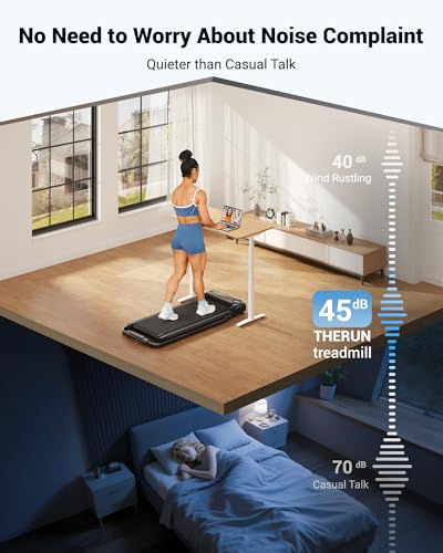 Image of THERUN Walking Pad with Handle Bar, 2 in 1 Under Desk Treadmill for Office, 2.5HP Portable Treadmill 0.6-6.2 MPH, Treadmills for Home with Remote & LED, 265 lbs Capacity | 0.6-6.2 mph, 2 in 1 Folding Handle Bar, Quiet Core Motor, Space Saving Design, Remote Control, Portable & Compact for Home