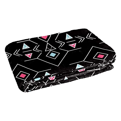 Couverture géométrique noire 150x100 cm douce pour lit et canapé - 3