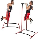 Tengma Pull Up Bar Free Standing Dip Station, Portable Power Tower Home Gym Equipment, Storage Bag, Workout Pull Up & Dip Station Strength Training Fitness Equipment