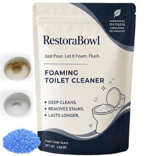 Vibro Band Restorabowl Toilet Cleaner Professional Foaming Toilet Bowl Cleaner Just Pour. Let It Foam. Flush. Deep-Cleans Below the Surface Safe for Porcelain& Septic Systems (1pcs)