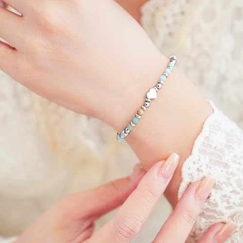 Image of Gifts for Teen Girls, Moonstone Beaded Bracelets with Gift Card, Inspirational Christmas Birthday Graduation Galentines Day Gifts for Daughter Granddaughter Niece Sister Bestie