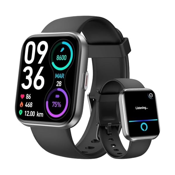 Smart Watches for Men Women, Alexa Built-in Fitness Watch with 1.8″ LCD Screen & Bluetooth Call (Make/Answer), Heart Rate/SpO2/Sleep Monitor, 100 Sports, IP68 Waterproof Smartwatch for iPhone Android