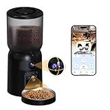 Automatic Cat Feeder with 2K HD Dual Cameras, 2.4/5G WiFi 6L Feeder, Pet Feeder Automatic for Cats & Dogs, Cat Food Dispenser with Cameras, Laser Interactive Toy & Night Vision(Black-Dual Cameras)