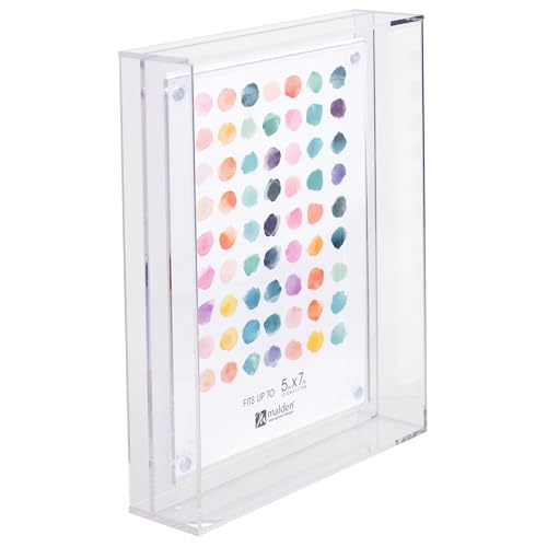 Malden International Designs 5x7 Clear Acrylic Magnetic Shadowbox Picture Frame